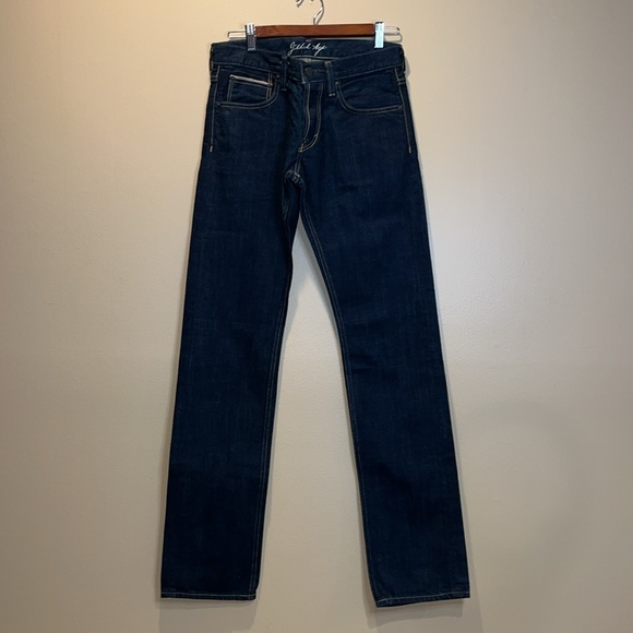 NWOT Gilded Age Straight Leg Button Fly Dark Wash Premium Denim Jeans - Picture 4 of 12